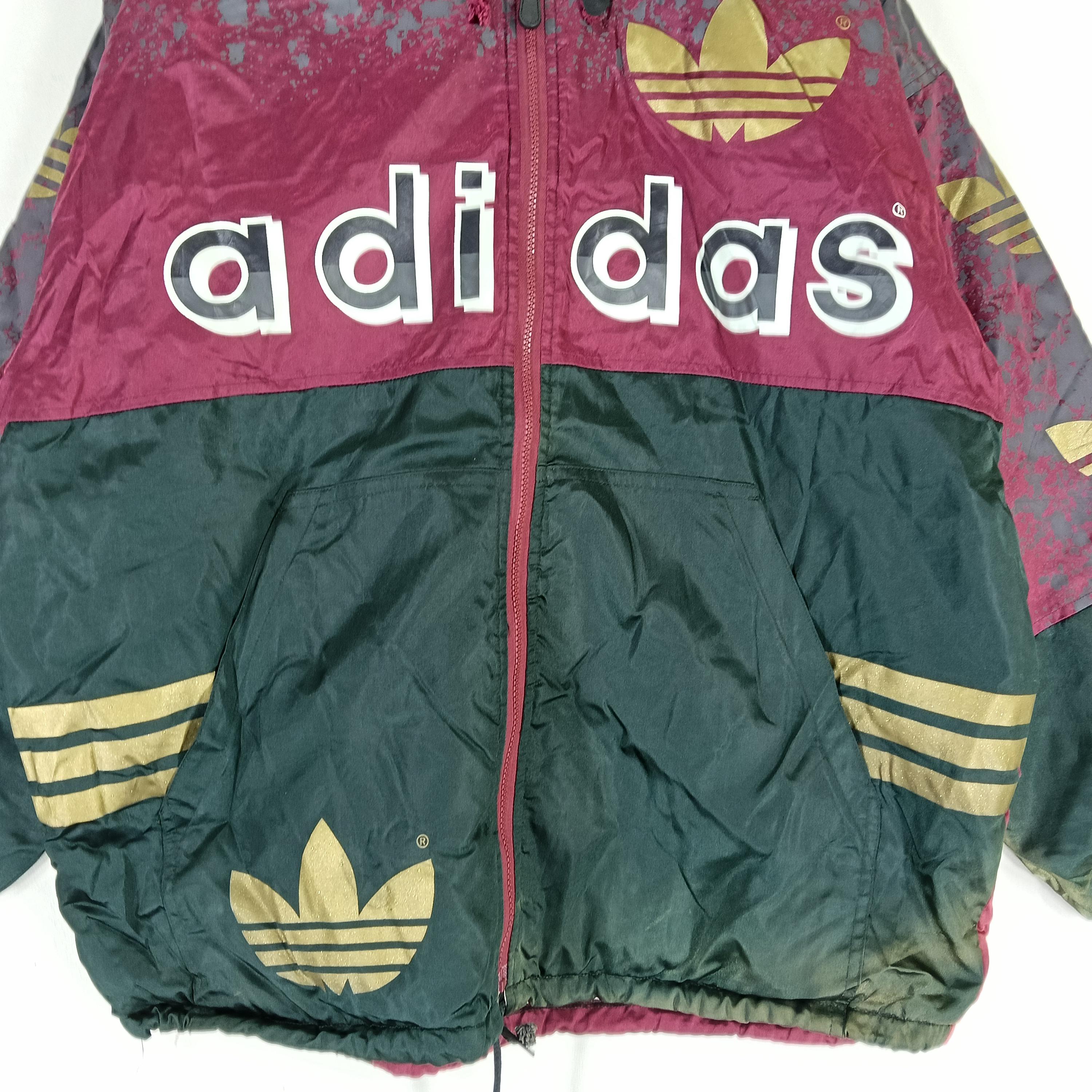 Vintage 90's Adidas Trefoil Logo Multicolor Hoodie Jacket Large