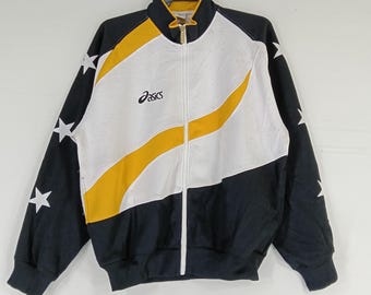 藤枝明誠asics 1983年設立 ジャケット ネイビー/イエロー　XL アイトス AZ2665[通年]裏メッシュカラージャケット｜ユニフォームの