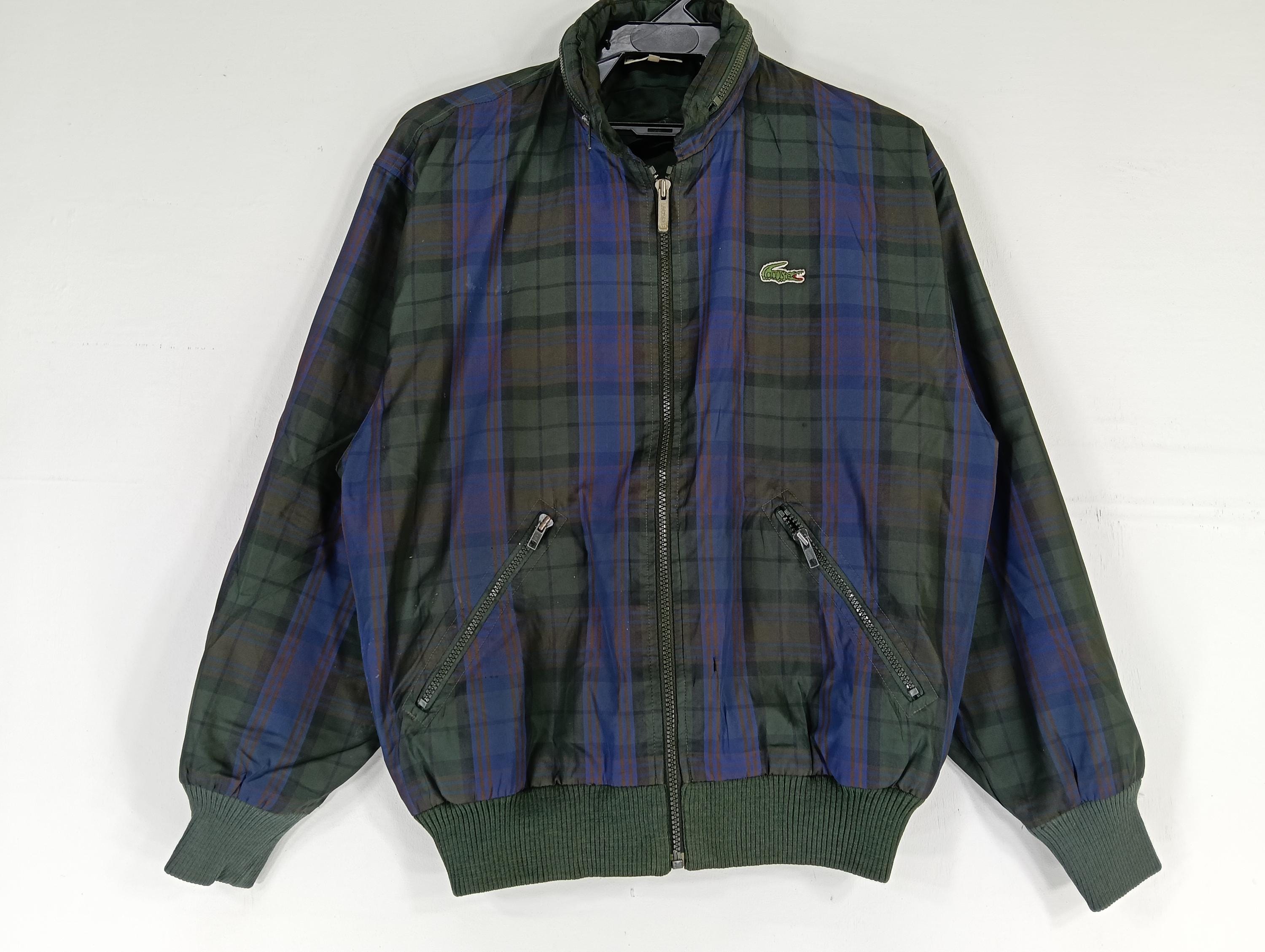Vintage 90s Chemise Lacoste Checkered Green Medium Jacket Lacoste