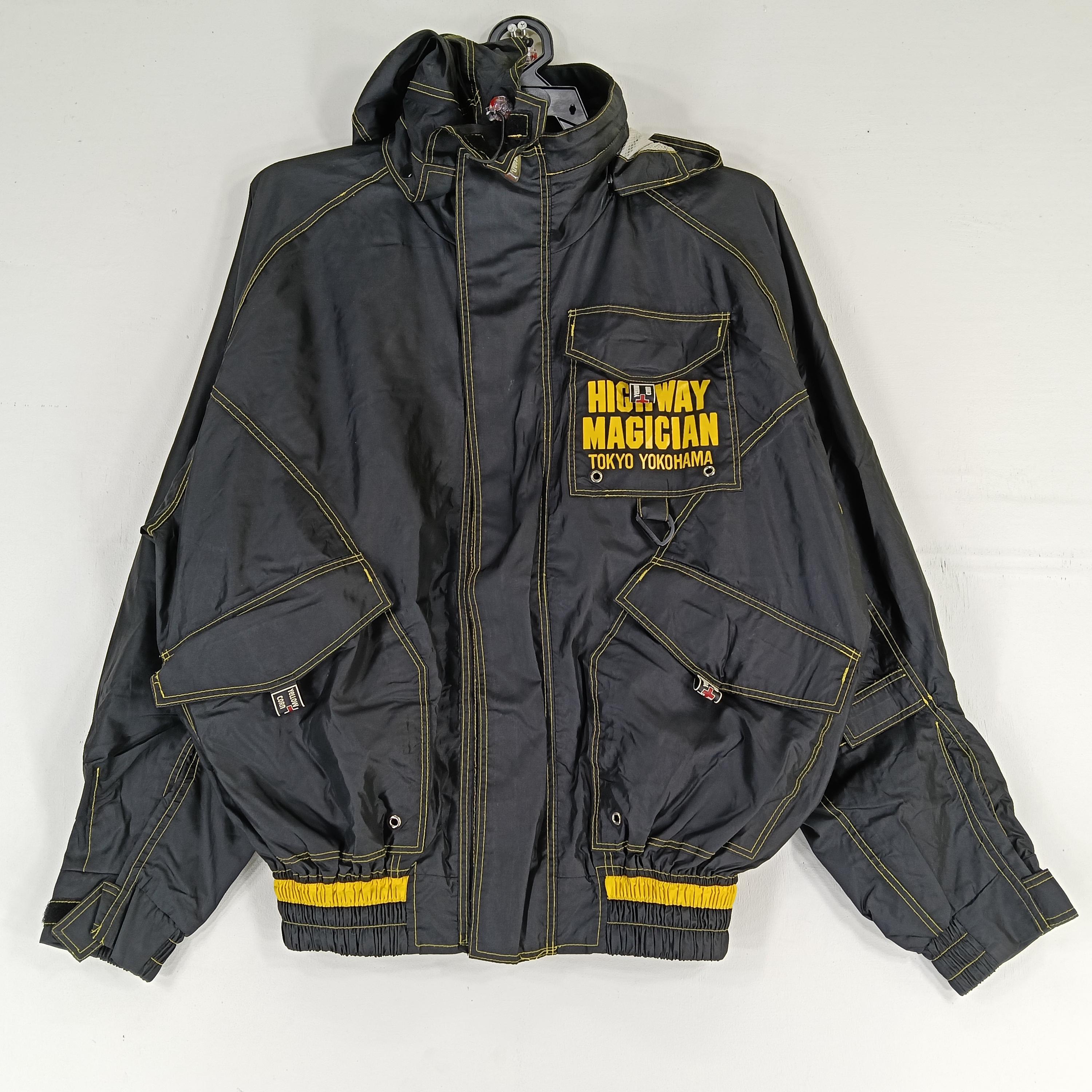 HIGHWAY MAGICIAN ジャケット ブラック Vintage Yellow Corn Motorsports Sledge Hammer Jacket Large 90s