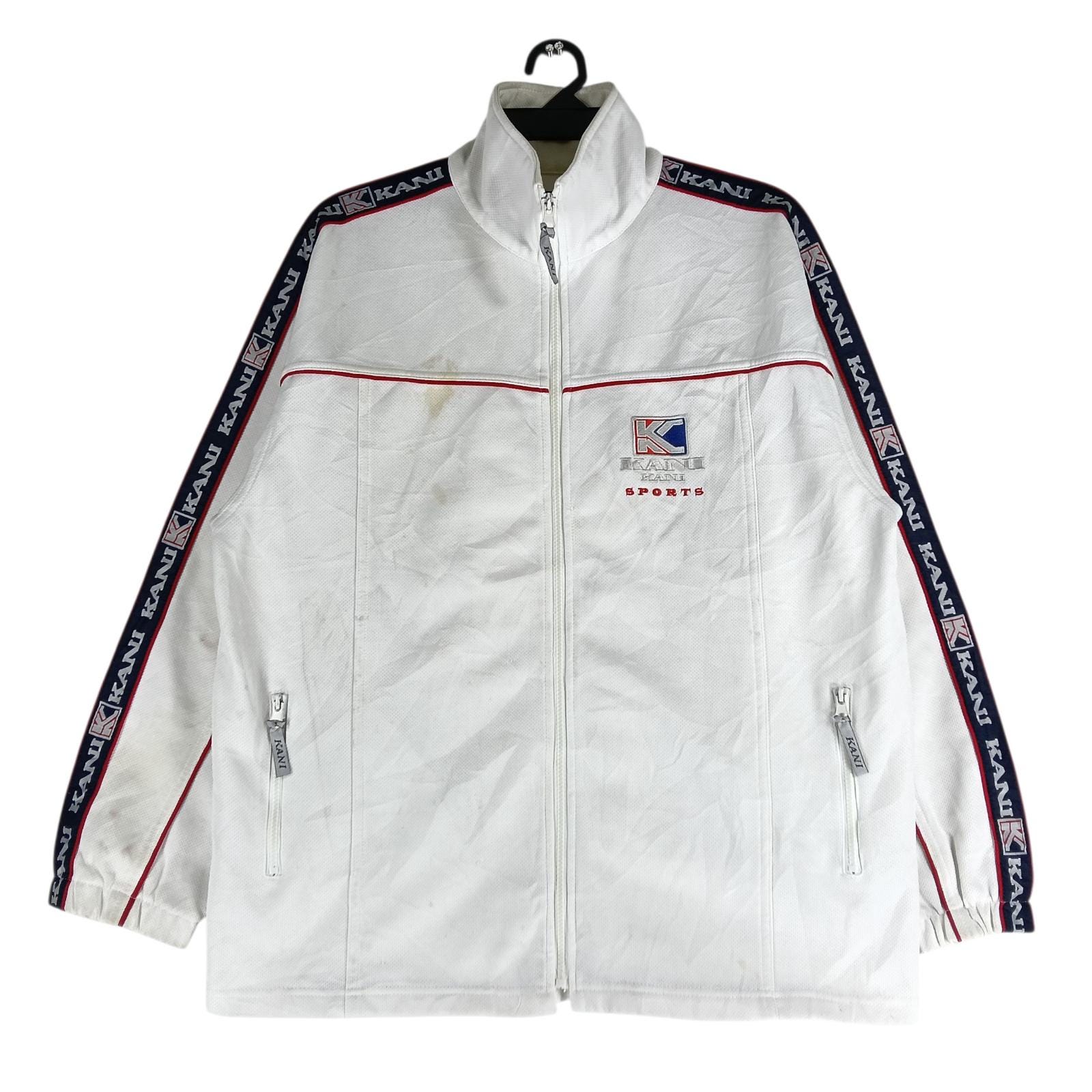 Vintage 90's Karl Kani Side Tape White Large Jacket Karl Kani Big
