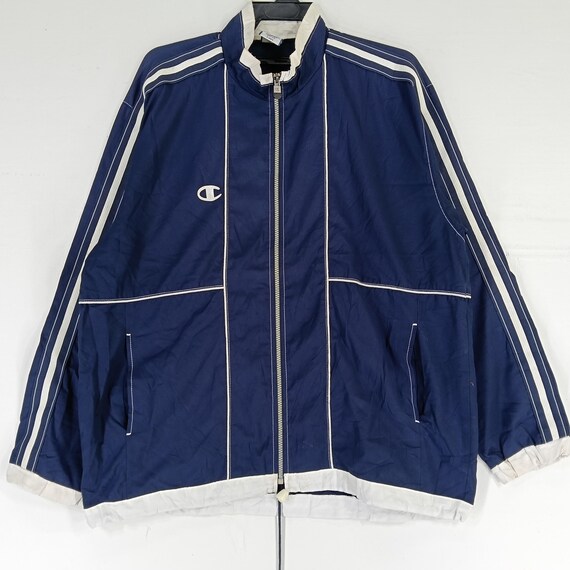 Vintage 90's Champion Navy Blue Large Windbreaker Jacket Champion