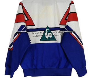 Vintage jaren 90 Le Coq Sportif trainingsjack, medium veelkleurig jack Le Coq Sportif-rits Le Coq Sportif-logojack maat M