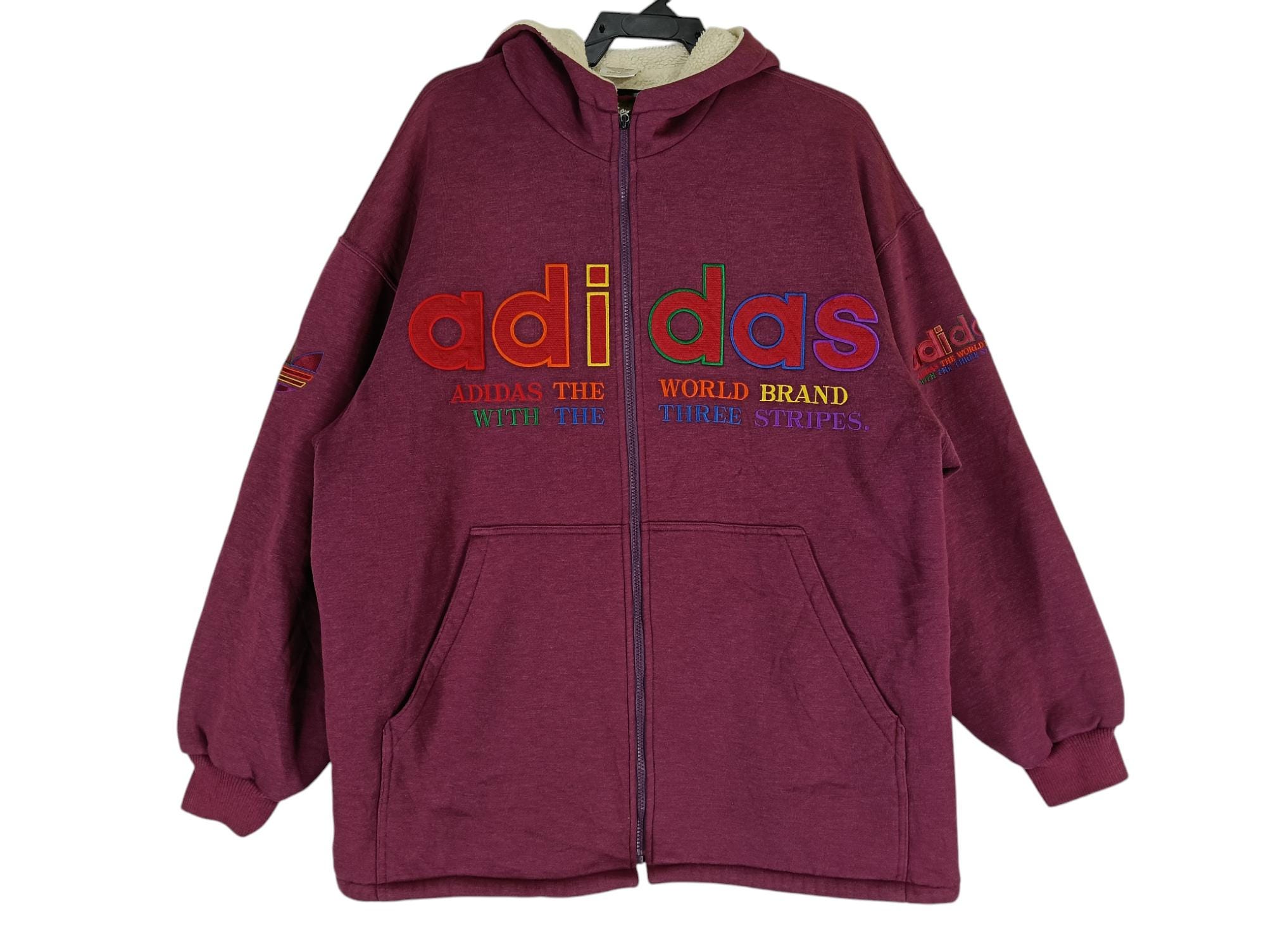 Adidas Maroon Jacket - Etsy