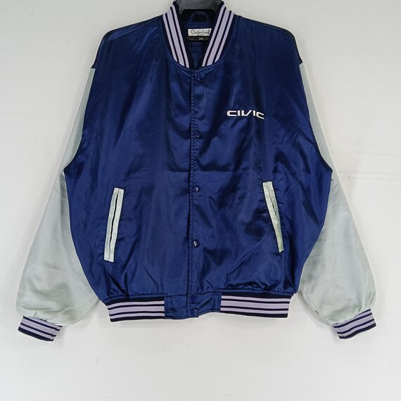 Vintage 90's Honda Civic Navy Blue Gray Large Jacket Honda Vintage 90's Honda Civic Navy Blue Gray Large Jacket Honda