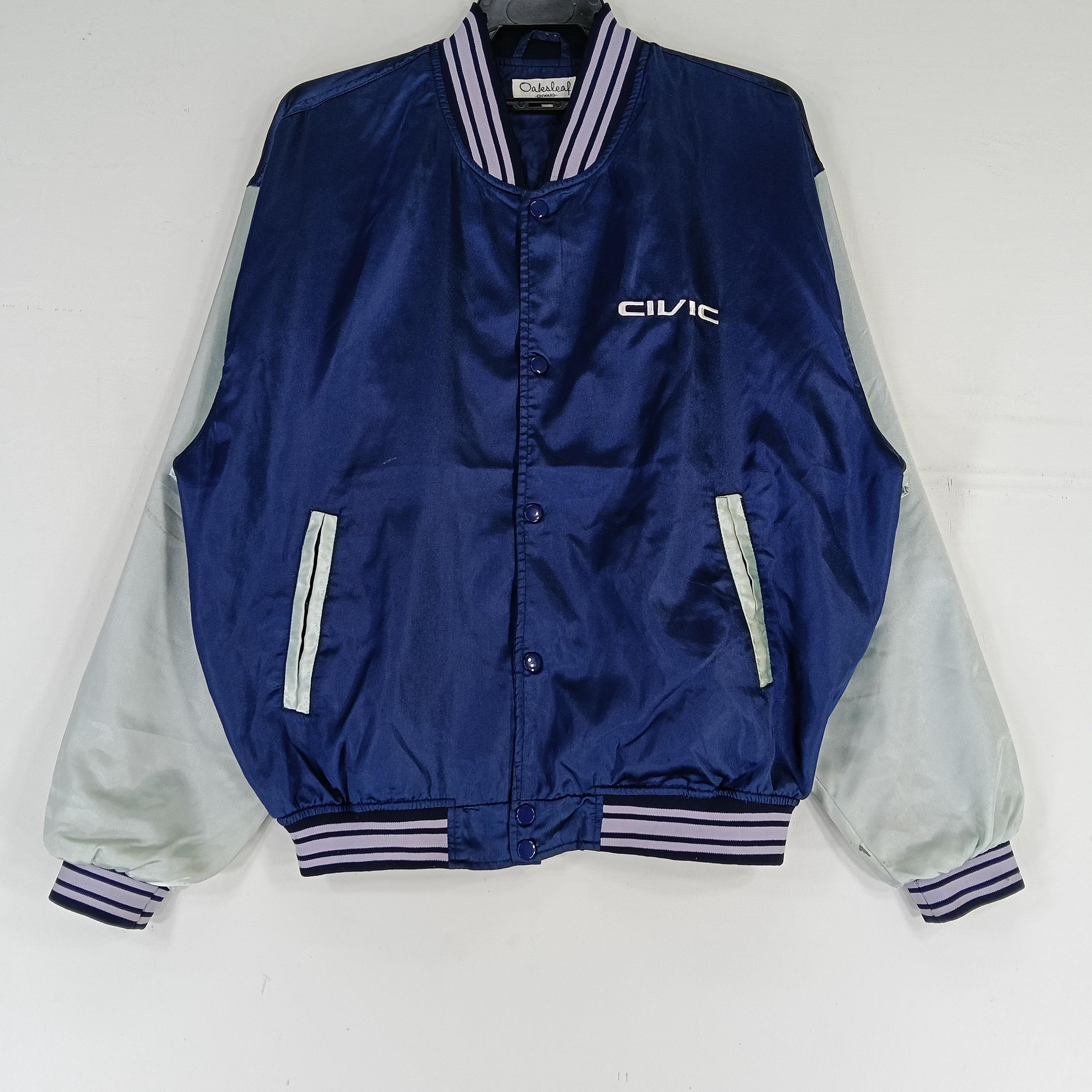 Vintage 90's Honda Civic Navy Blue Gray Large Jacket Honda