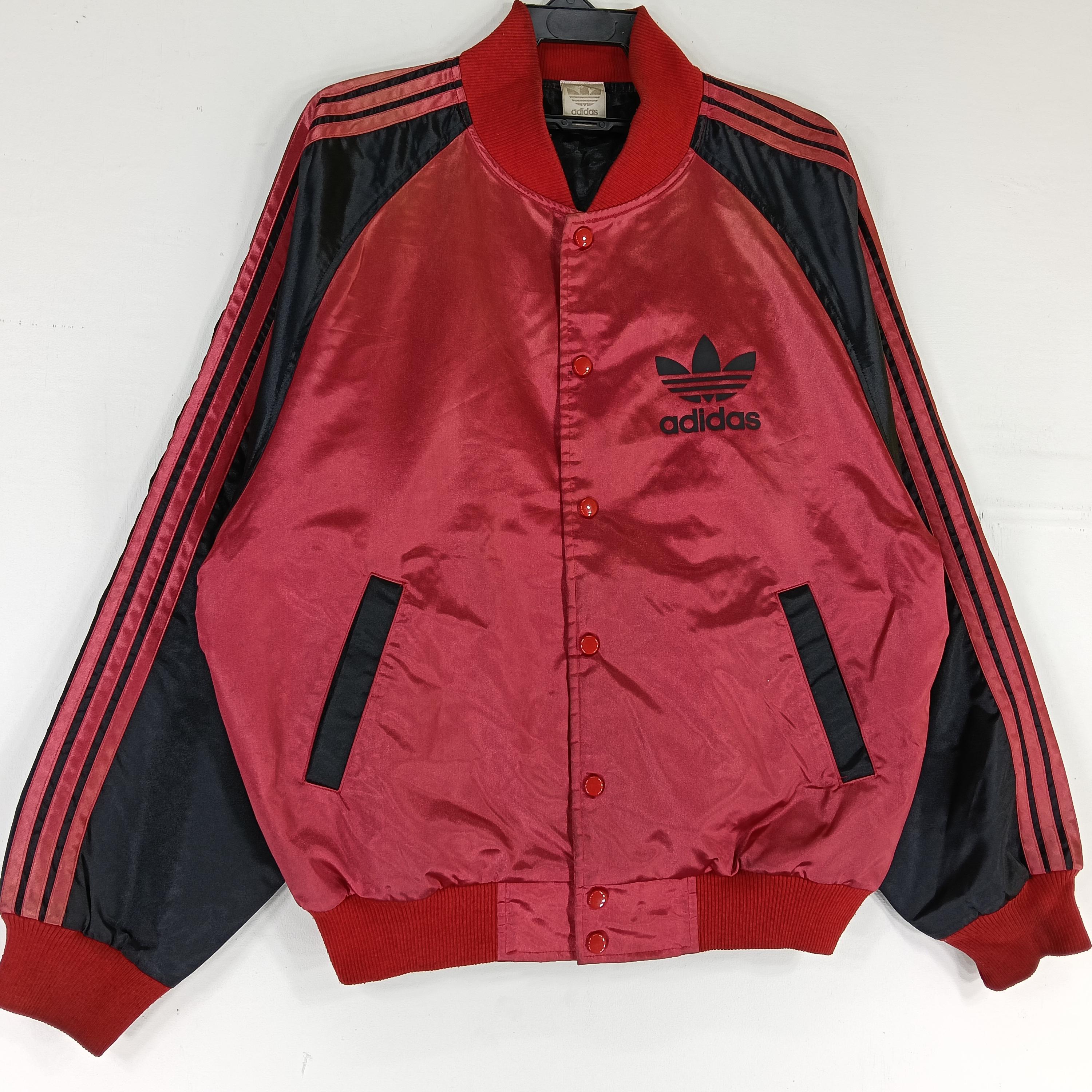 Vintage 90's Adidas Stadium Varsity Satin Jacket Medium Baseball