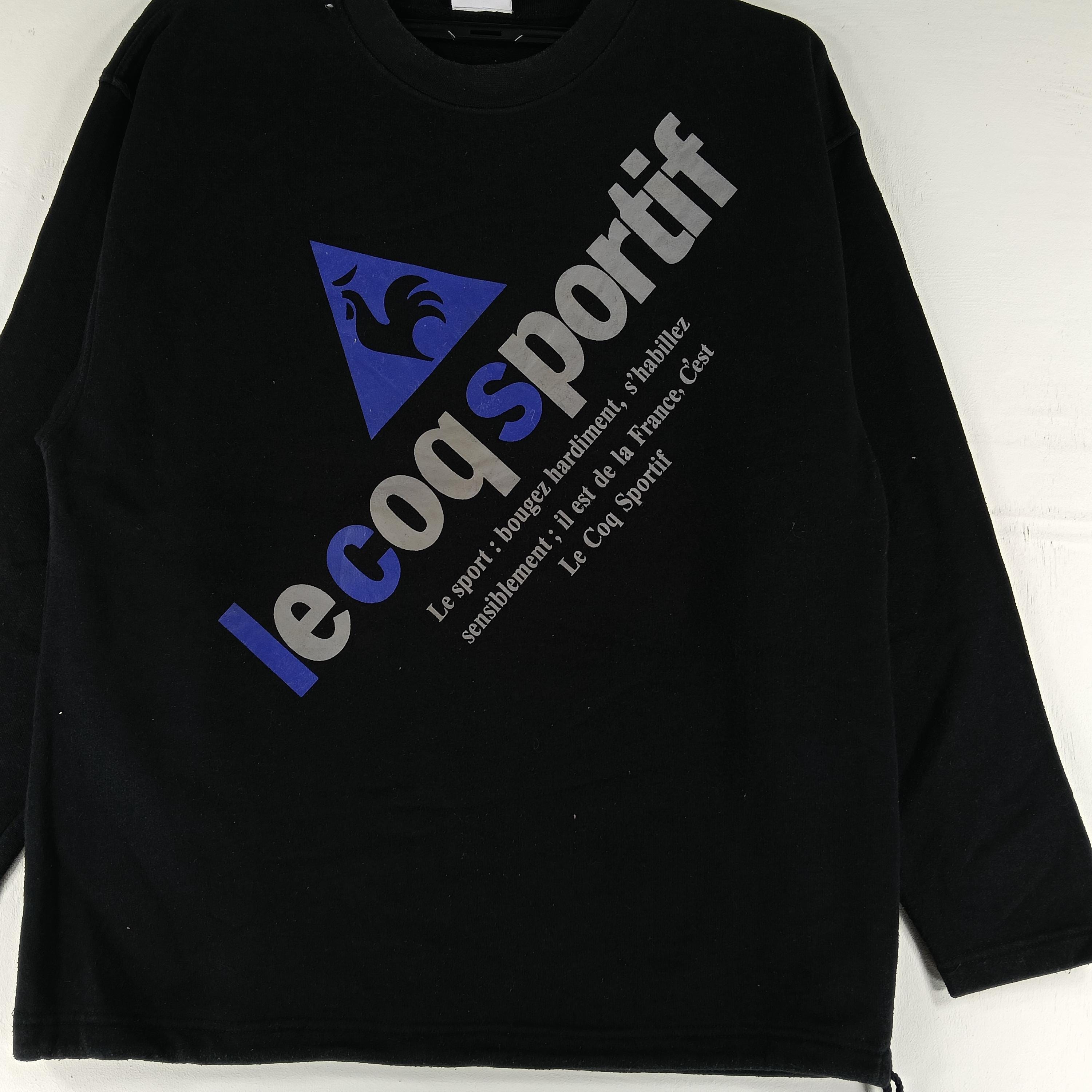 Vintage 90's Le Coq Sportif Black Large Sweatshirt Le Coq Sportif