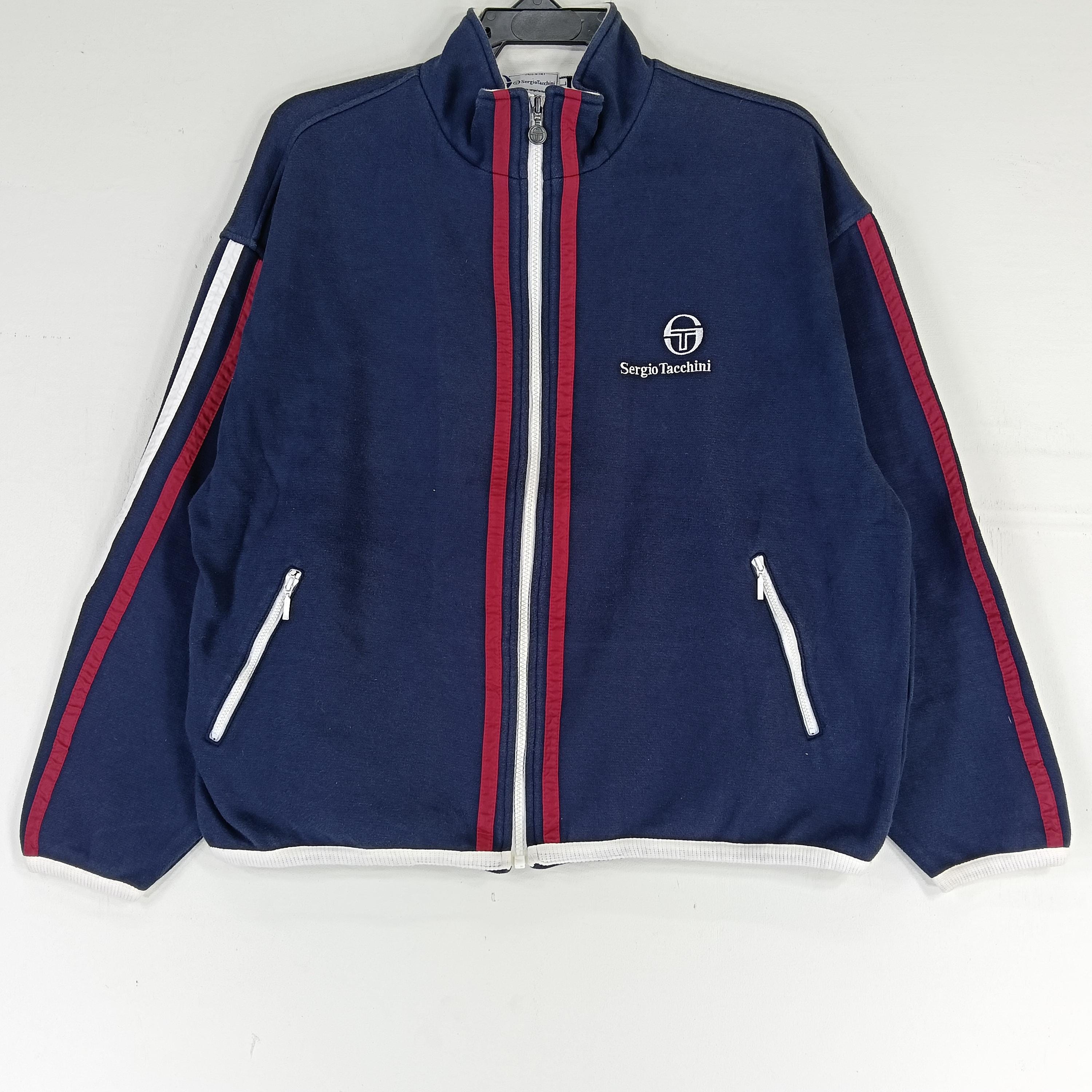 Vintage 90's Sergio Tacchini Navy Blue Large Jacket Sergio