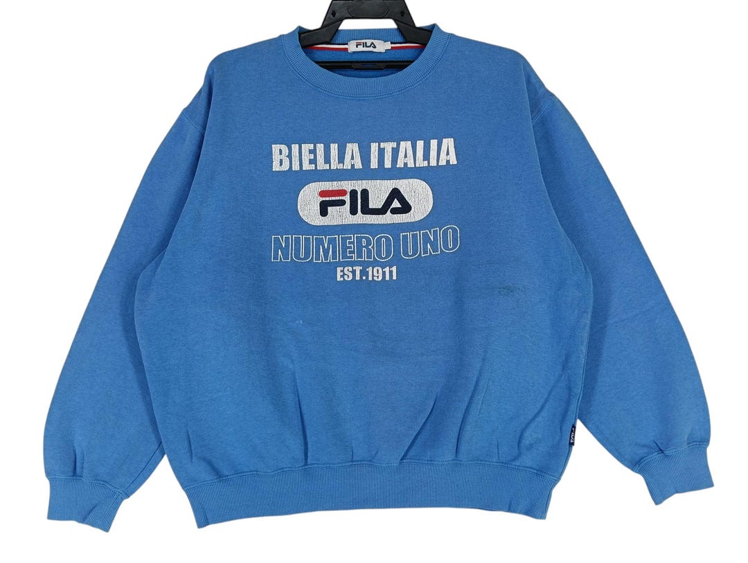 ▪️70‘s【FILA】ITALY SWEATER Fila Cash Sweater Wool Fur Gray Soft Long Sleeve Men's Size Large