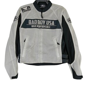 Vintage 90's Bad Boy Usa High Performance Black Grey Large Jacket