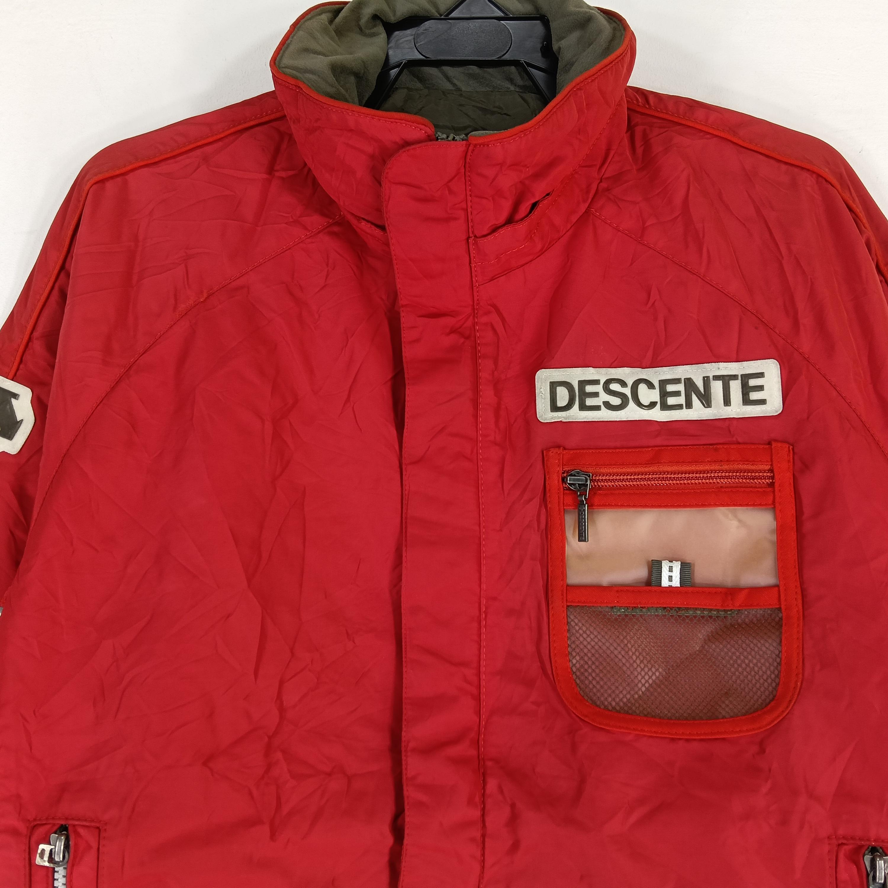 Vintage 90's Descente Jaspo Red Medium Jacket Windbreaker Zipper