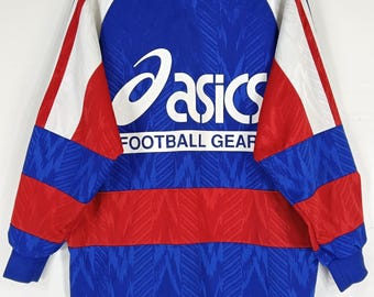 Vintage 90's Asics Football Gear Track Top Multicolor Medium