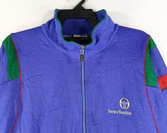 Vintage 90's Sergio Tacchini Purple Track Top Large Jacket Sergio
