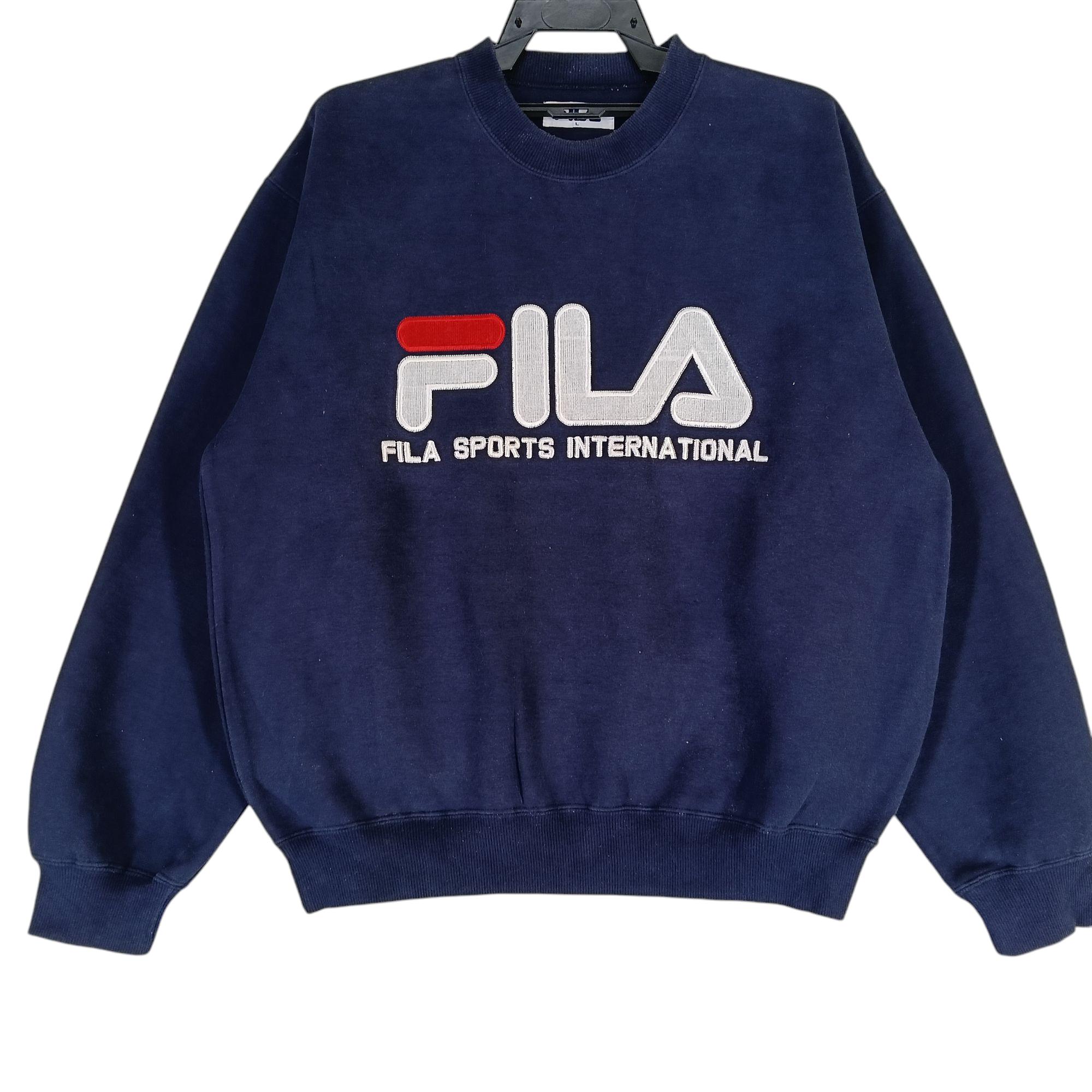 Vintage 90's Fila Biella Italia Navy Blue Large Sweatshirt Fila