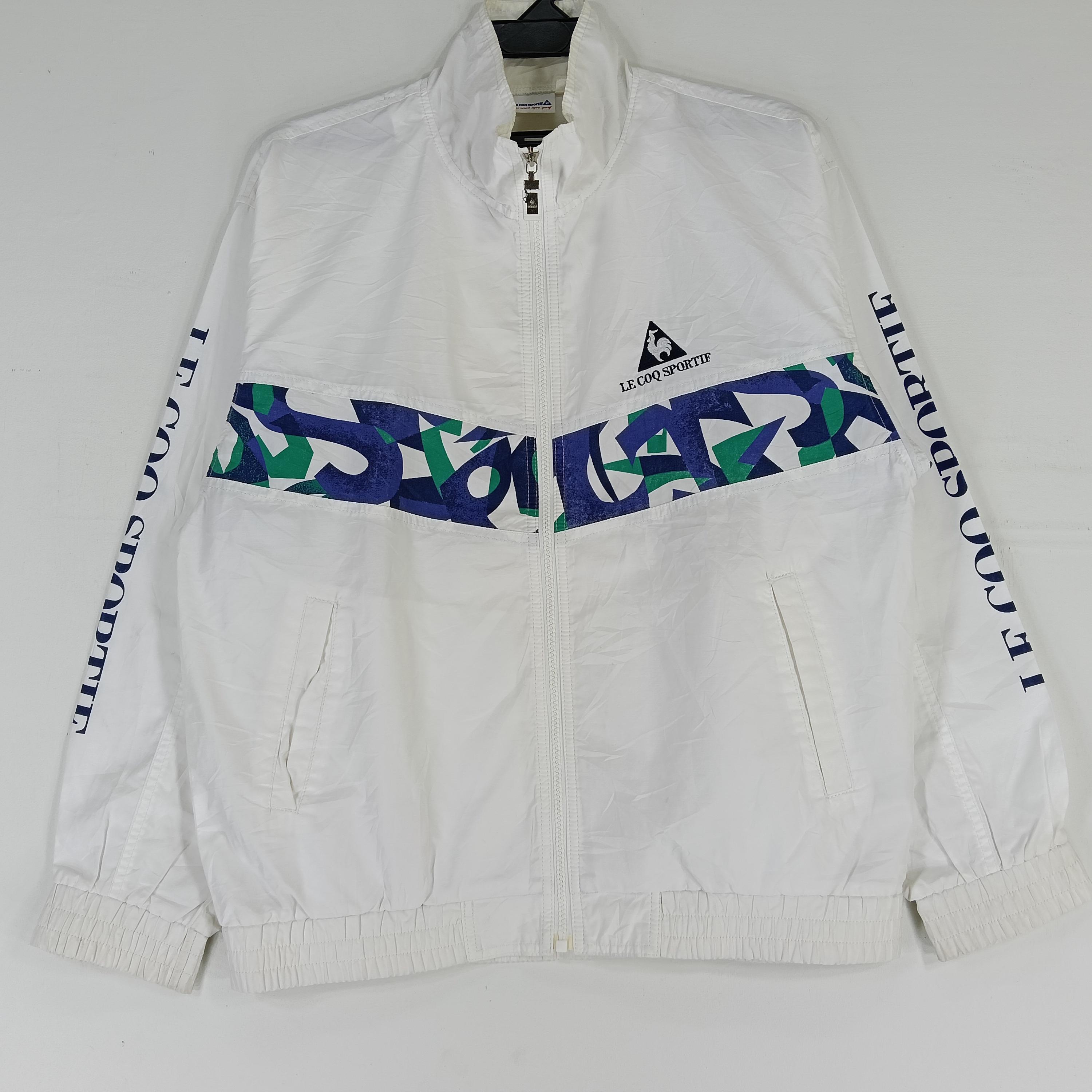 Vintage 90's Le Coq Sportif Logo White Large Windbreaker Le Coq