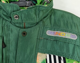 ヴィンテージ 90年代 Windex Pro スキー グリーン フラワー マルチ