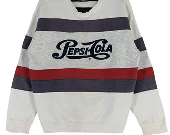 Vintage 80s Official Pepsi Cola Merchandise Retro Pullover 