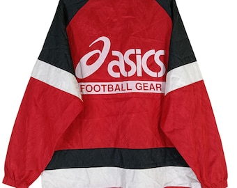 Vintage 90s Asics Japan Windbreaker Jacket Medium Asics Multicolor
