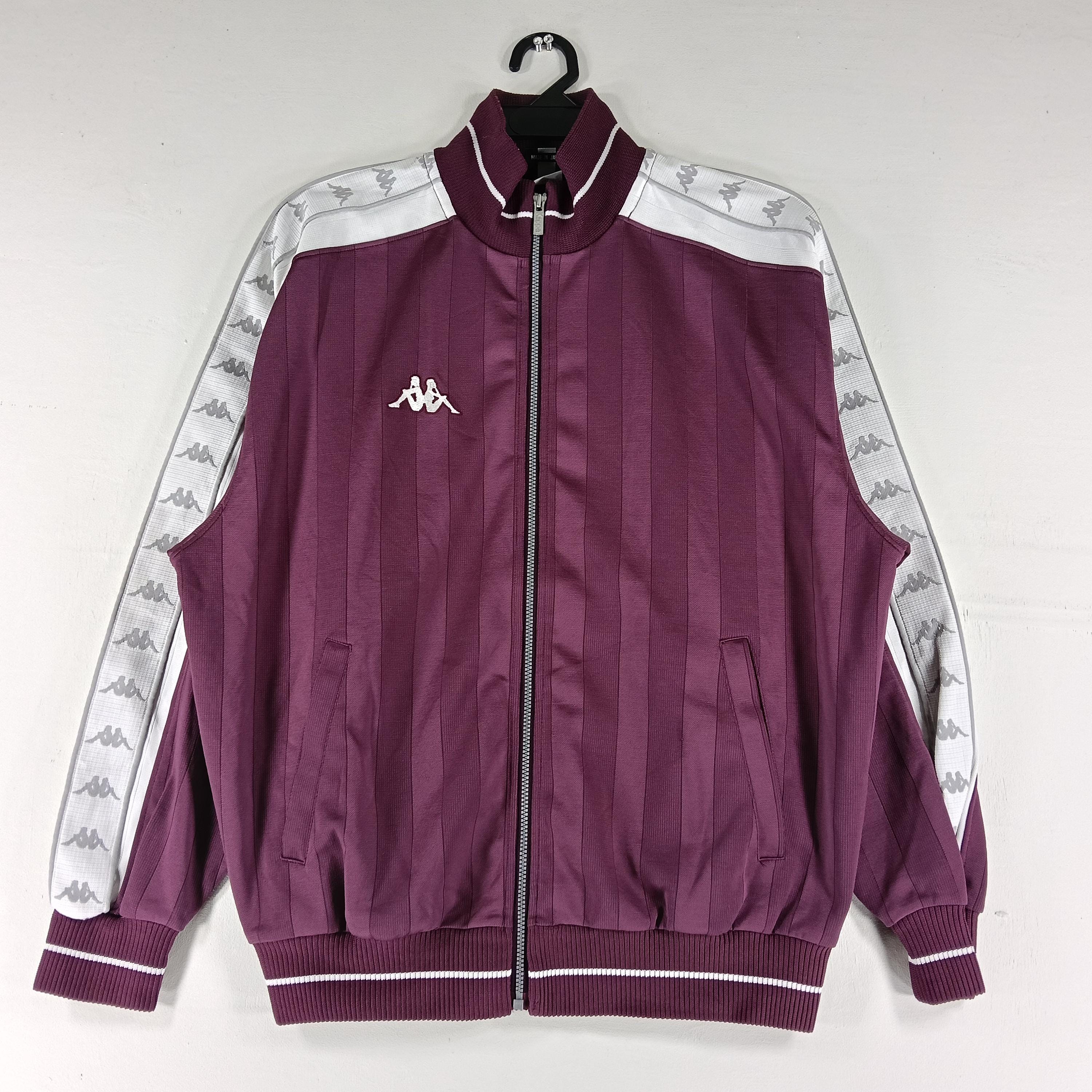 コンサドーレ札幌 Kappa ジャケット O ヴィンテージ物 Vintage 90's Kappa Maroon Side Tape Large Jacket Kappa Big Logo