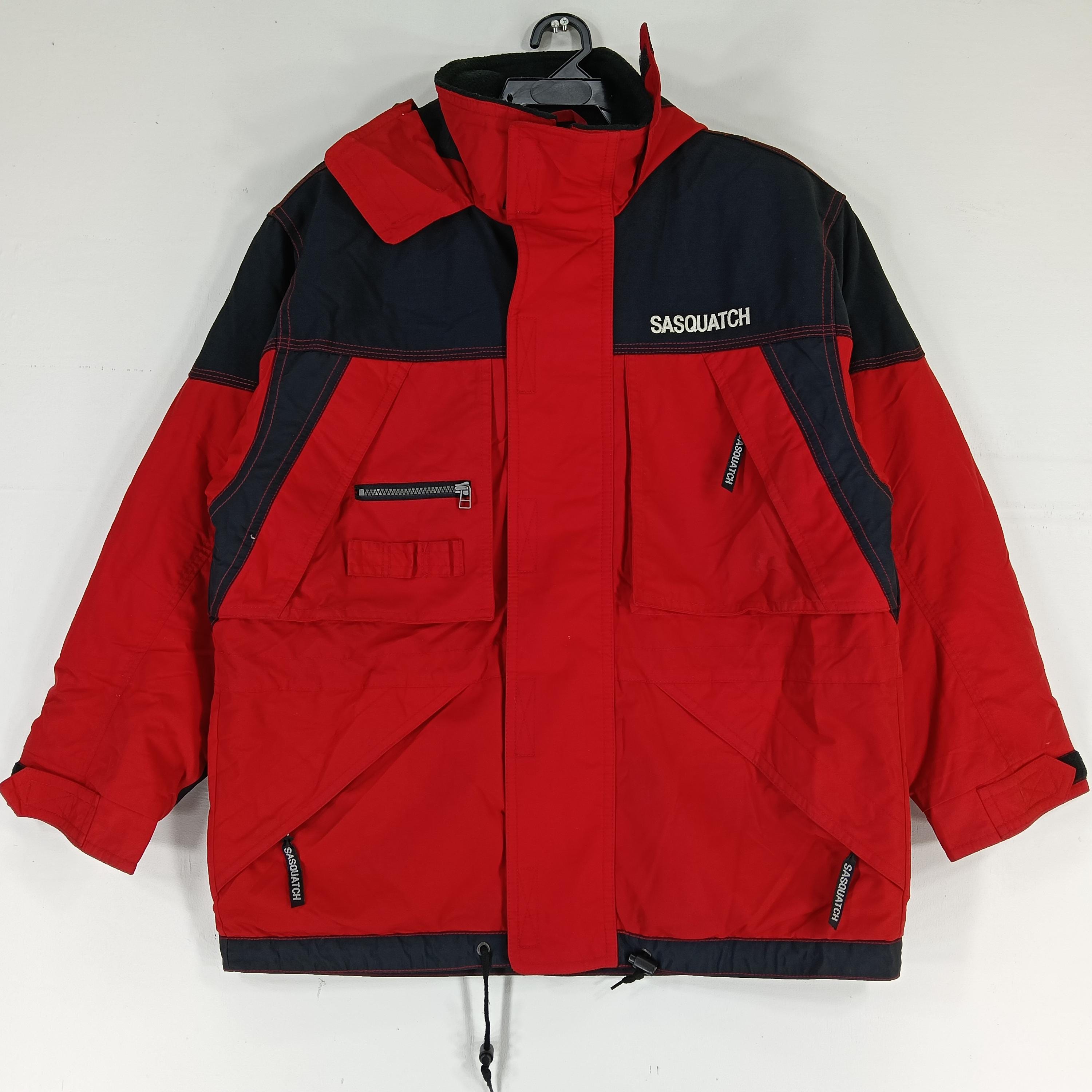 Vintage Sasquatch Red Medium Ski Jacket Snowboarding Jacket Hooded