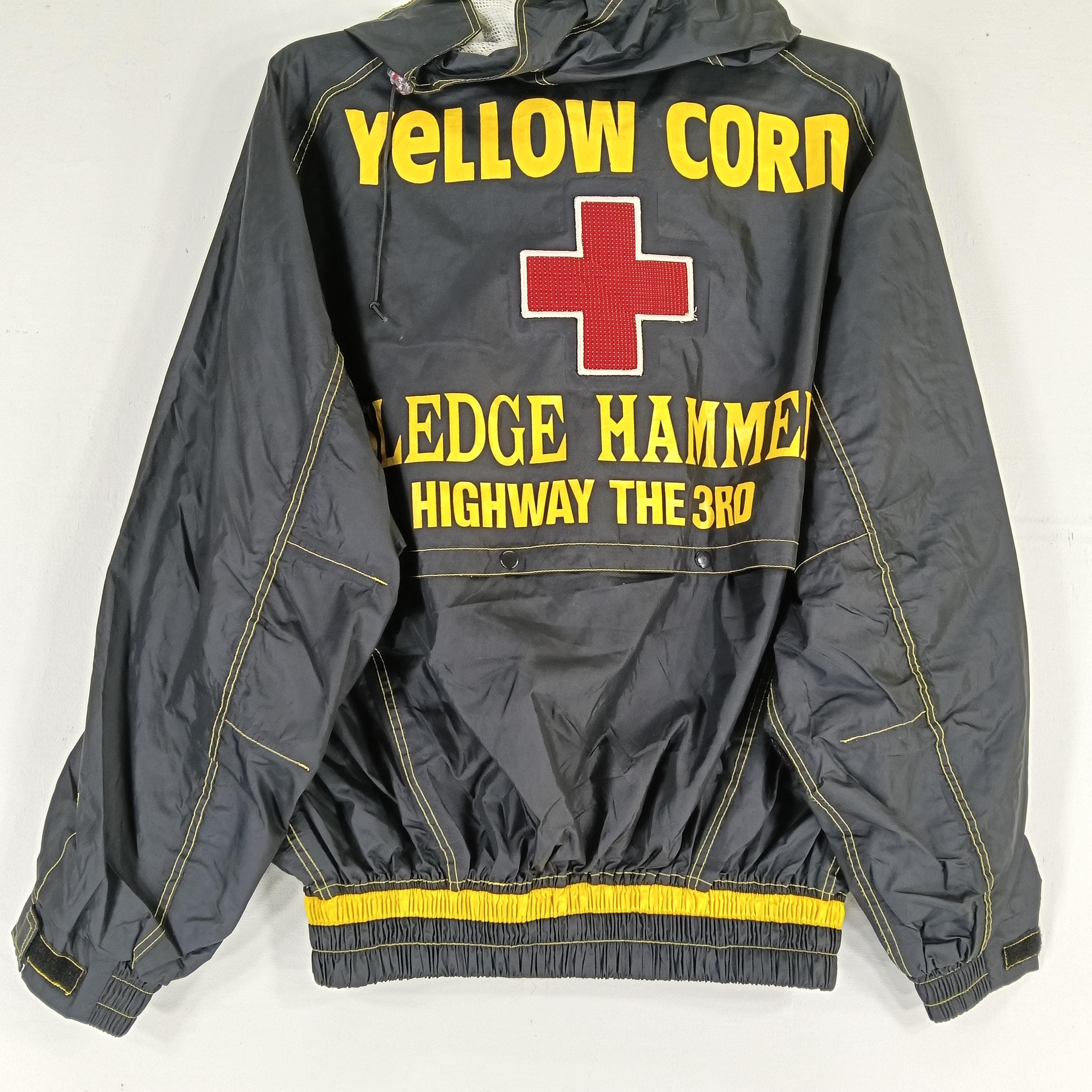 YELLOW CORN SLEDGE HAMMER ジャケット Lサイズ Vintage Yellow Corn Motorsports Sledge Hammer Jacket Large 90s
