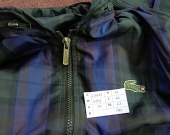 Vintage 90s Chemise Lacoste Checkered Green Medium Jacket Lacoste