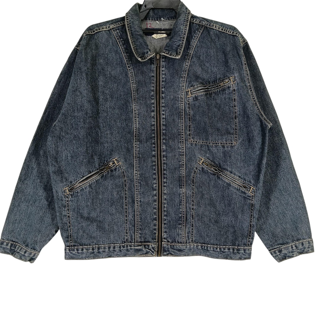 Vintage Denim Jeans Worker Jacket Medium American Workwear Style