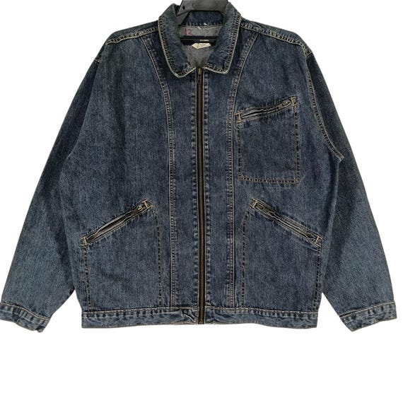Vintage Denim Jeans Worker Jacket Medium American Workwear Style