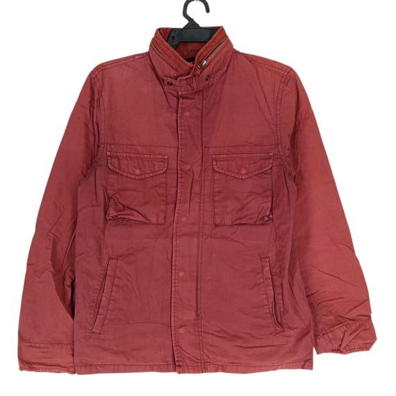 Journal Standard, Vintage Journal Standard Maroon Large Women Jacket Journal Standard Zipper Multi Pocket Jacket Windbreaker Women Size L