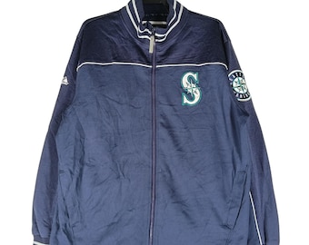 Vintage Seattle Mariners American Baseball Team Navy Blue Large Jacket Seattle Marines Zipper Track Top American Jacket Windbreaker Size L