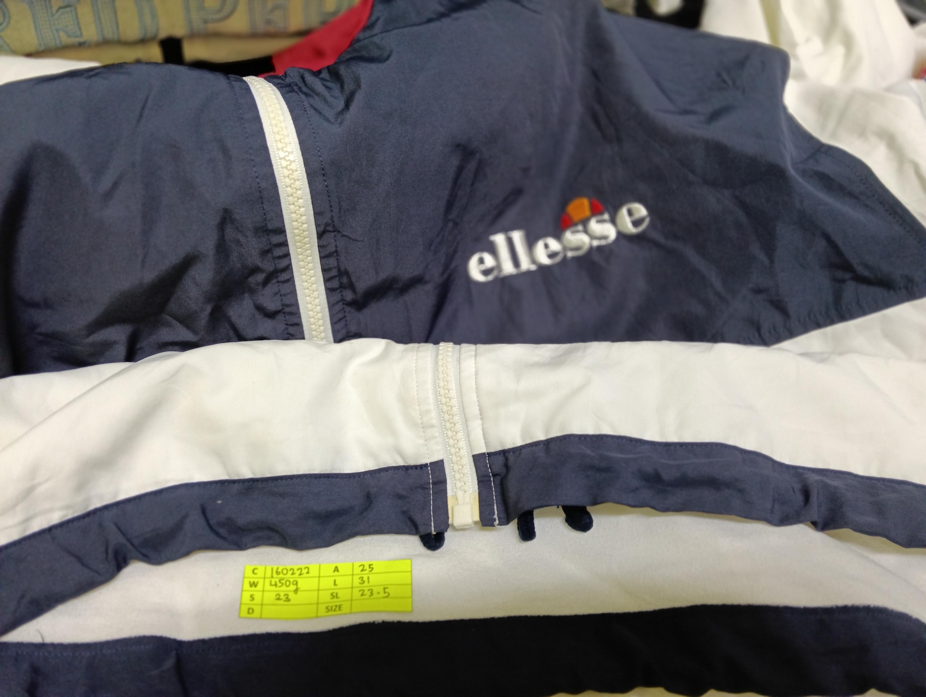 Vintage 90's Ellesse Multicolor White Navy Blue Large Windbreaker