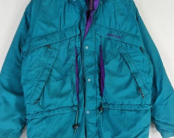 80年代　モンベル　丸文字　vintage ski wear Vintage Mont-bell Ski Wear Snow Gear Bomber Hoodie Jacket Small