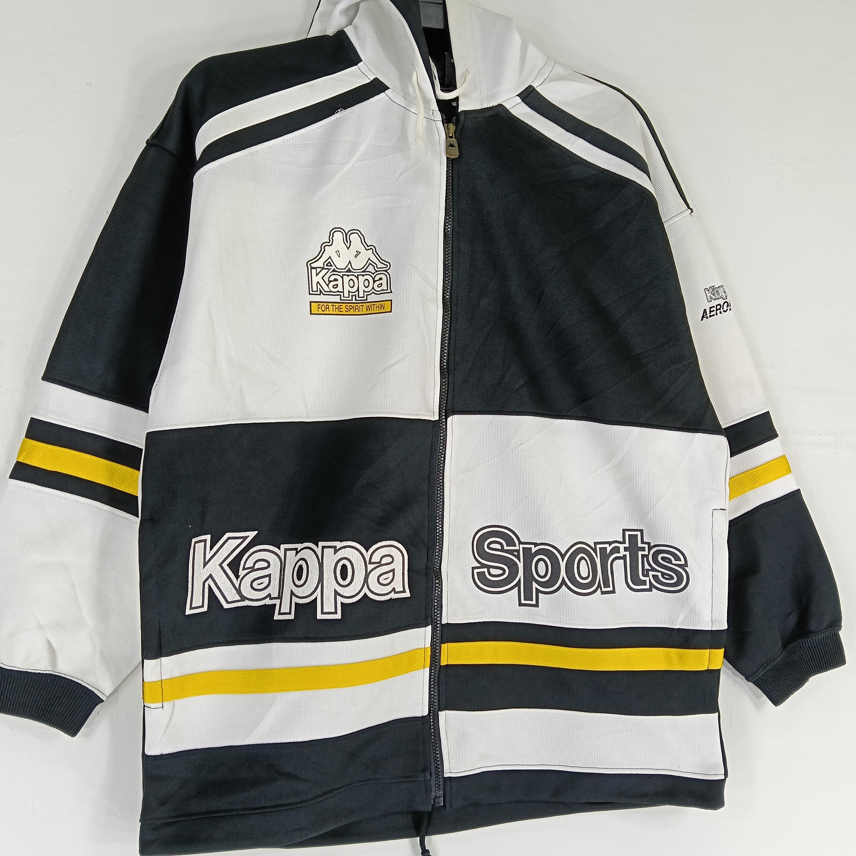 Vintage Kappa Sport Italia Black White Jacket Windbreaker Large