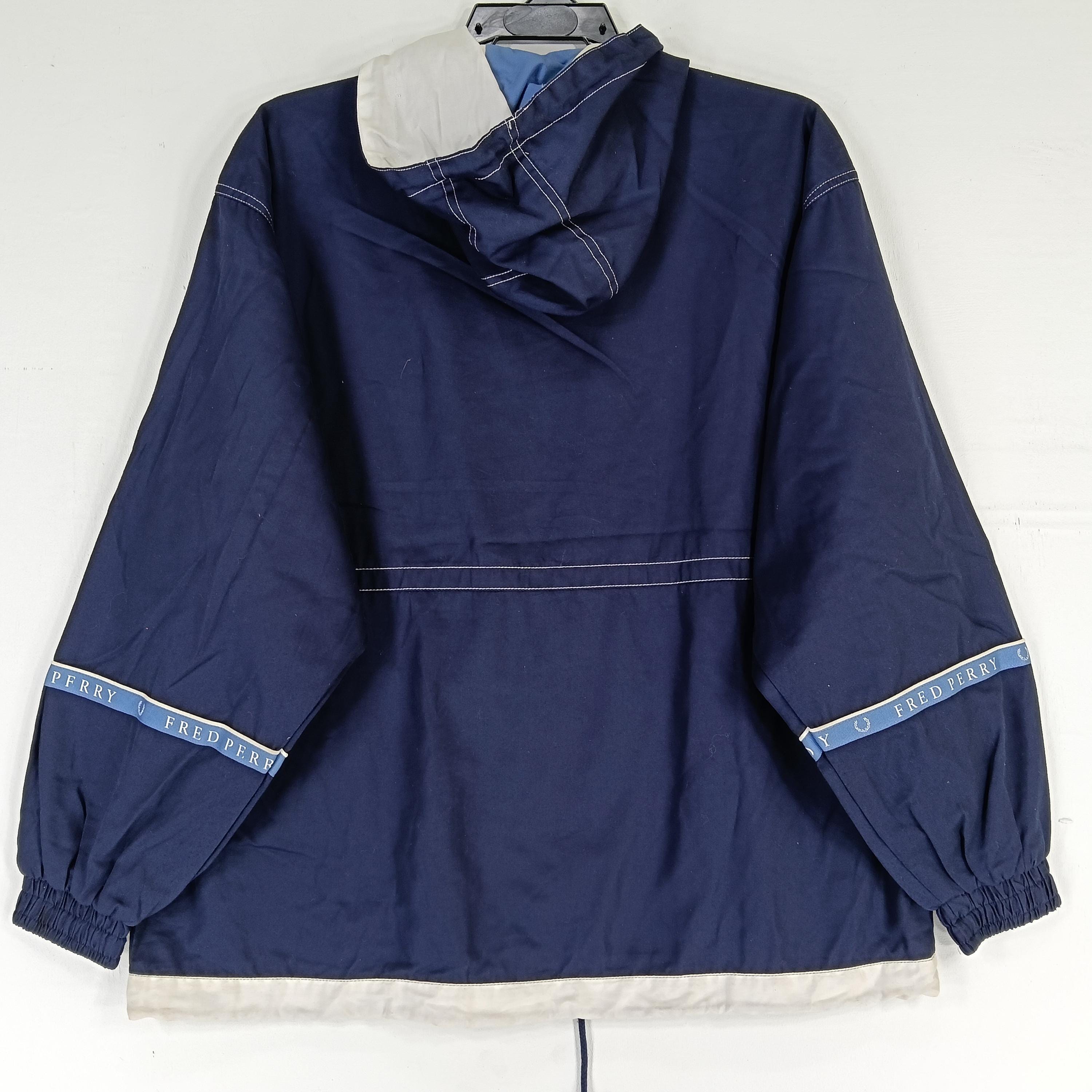 Vintage 90's Fred Perry White Blue Small Jacket Fred Perry Zipper