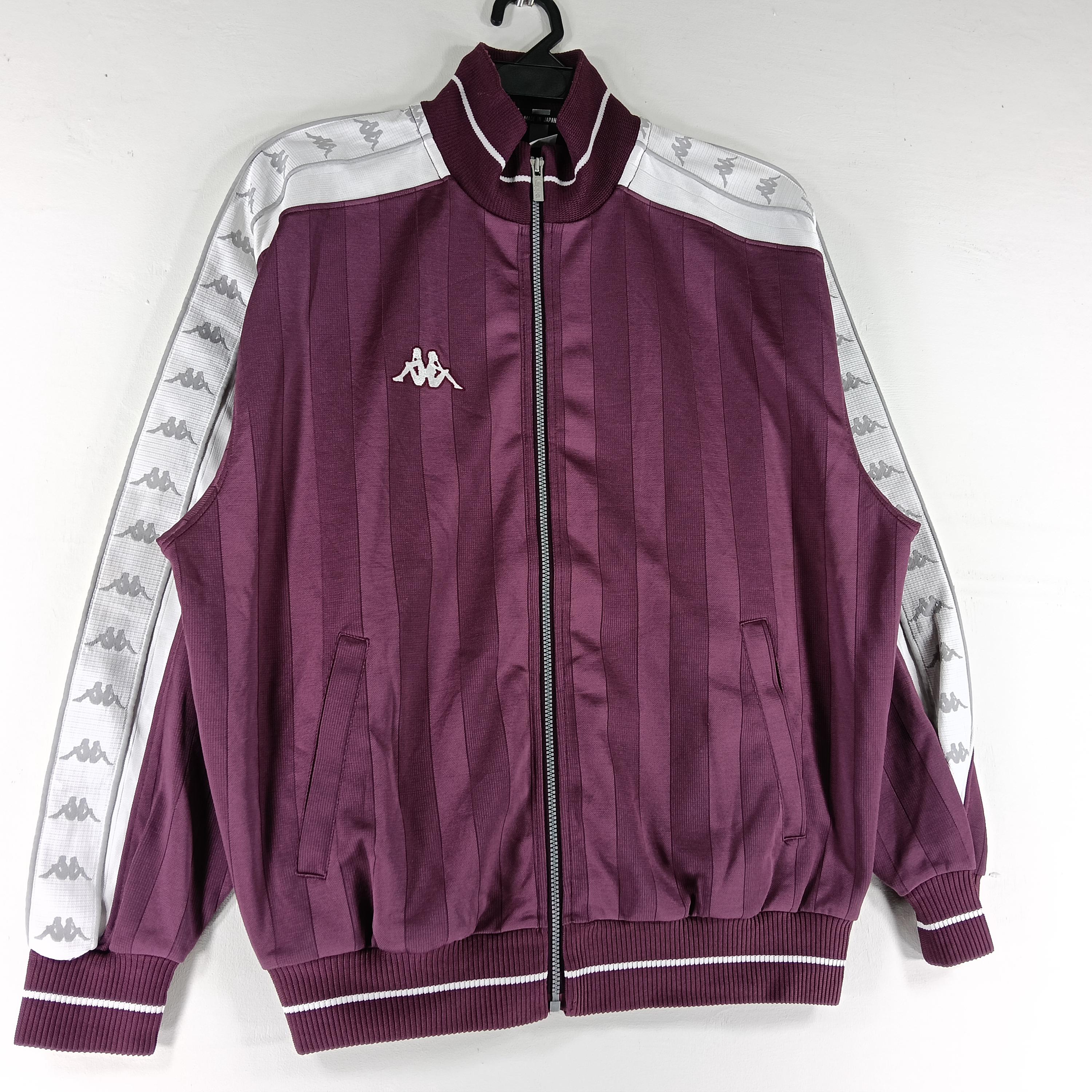 Vintage 90's Kappa Maroon Side Tape Large Jacket Kappa Big Logo