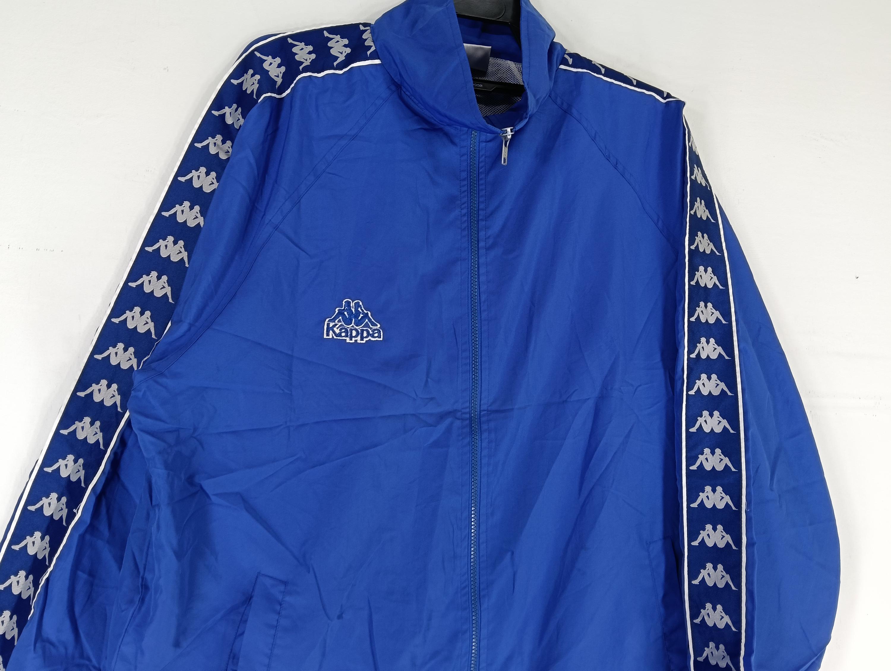 Vintage 90's Kappa Big Logo Blue Large Windbreaker Kappa Side Tape
