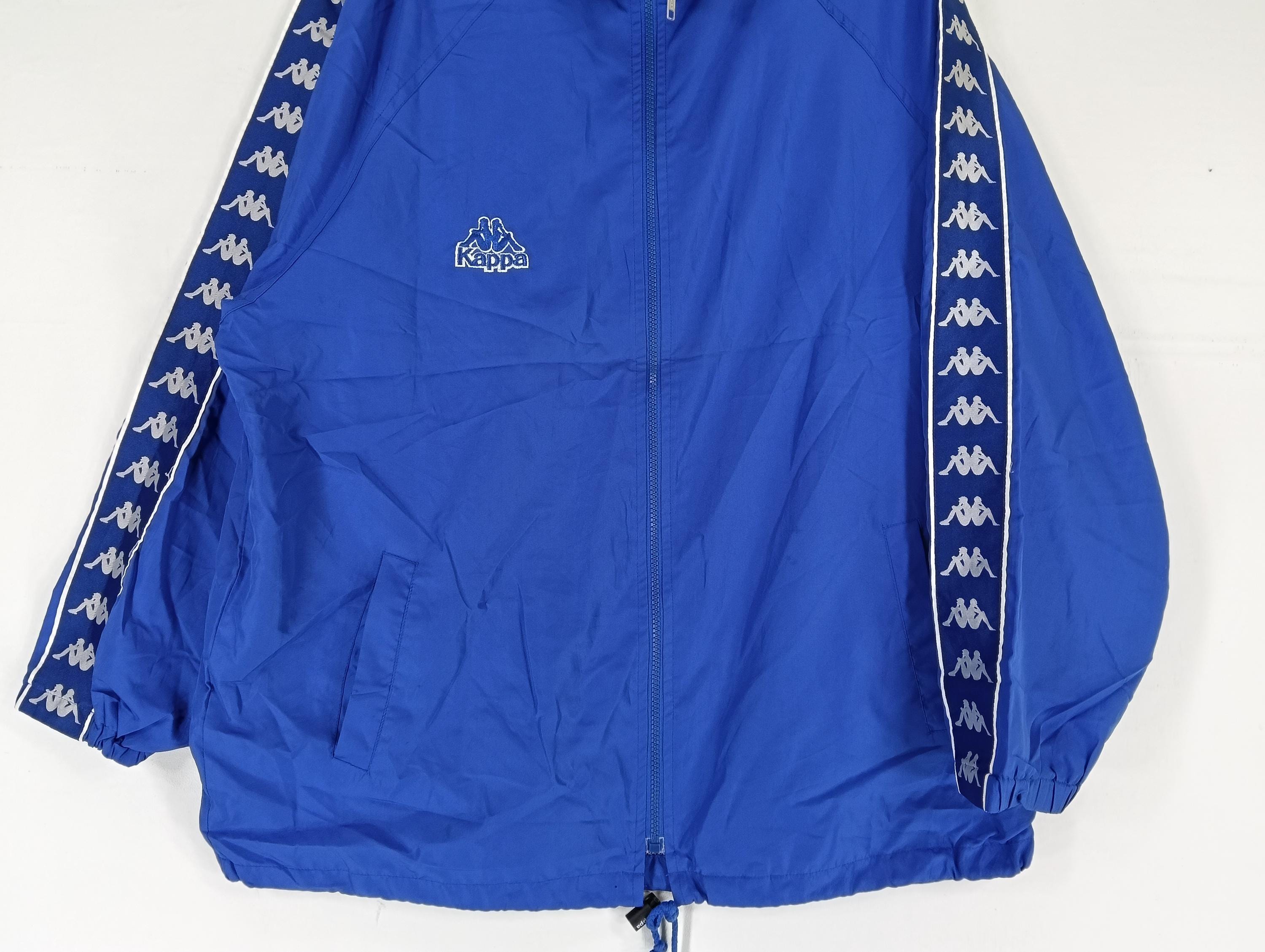 Vintage 90's Kappa Big Logo Blue Large Windbreaker Kappa Side Tape