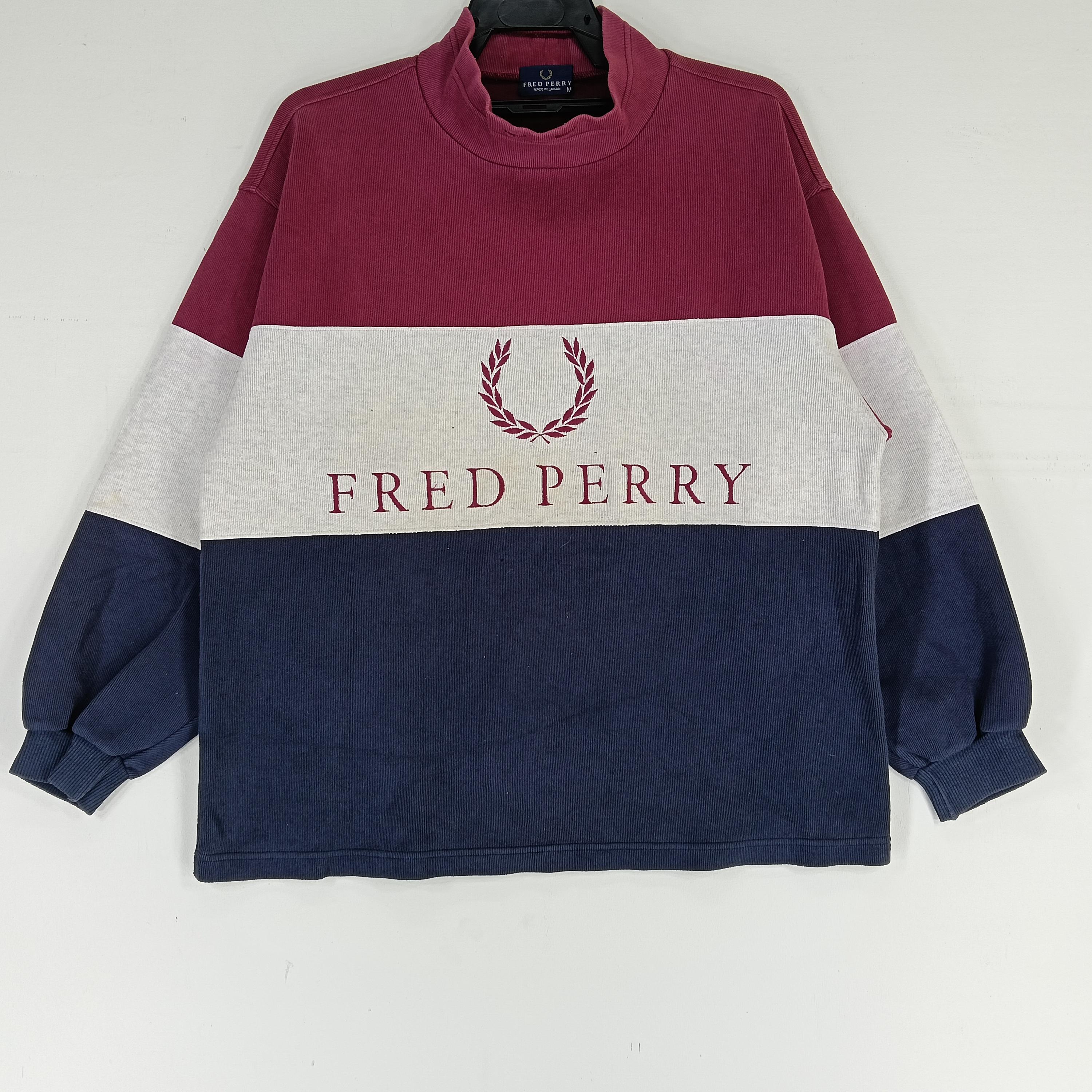 Vintage 90's Fred Perry Big Logo Multicolor Medium Sweatshirt