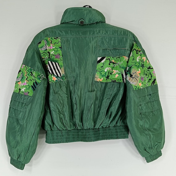 Vintage 90's Windex Pro Ski Green Flower Multipocket Large Jacket