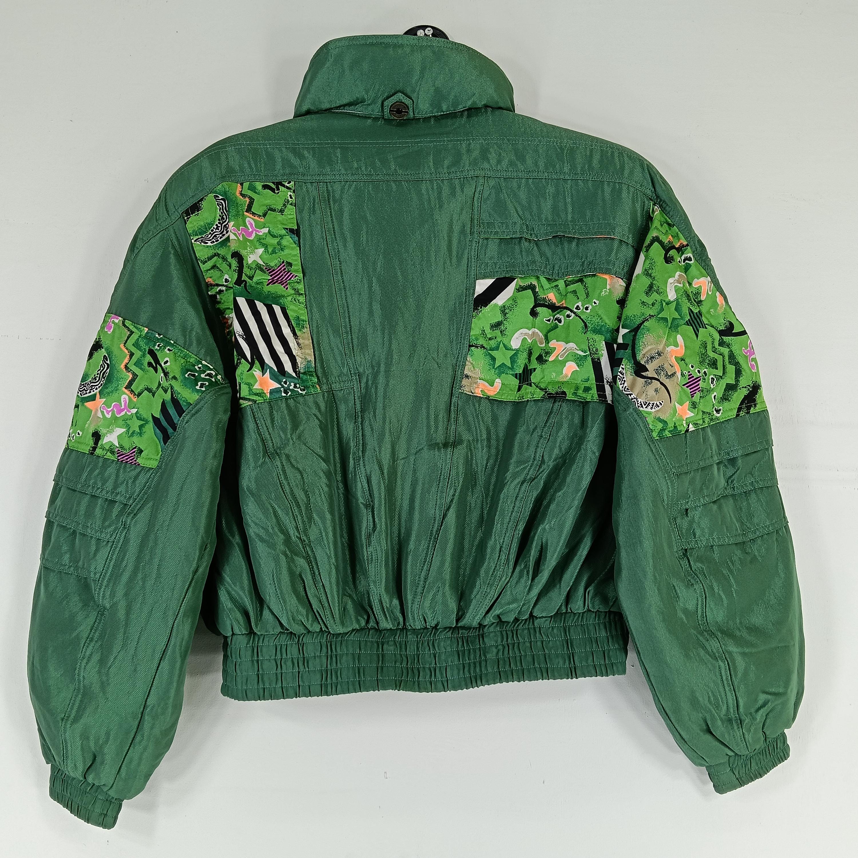 Vintage 90's Windex Pro Ski Green Flower Multipocket Large Jacket