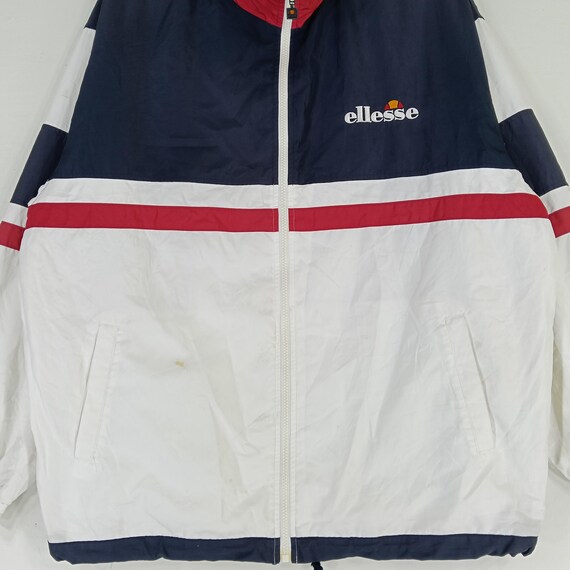 Vintage 90's Ellesse Multicolor White Navy Blue Large Windbreaker