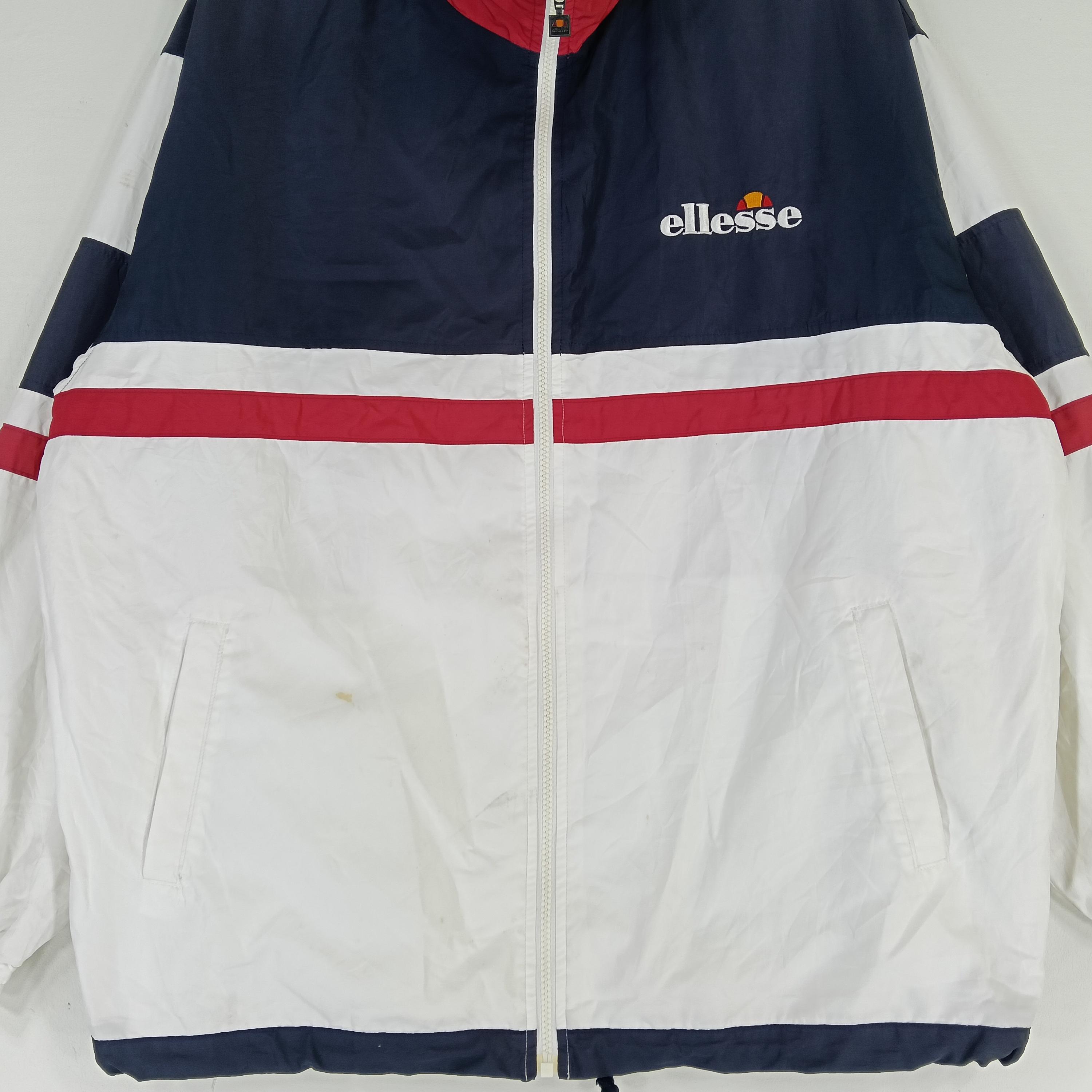 Vintage 90's Ellesse Multicolor White Navy Blue Large Windbreaker