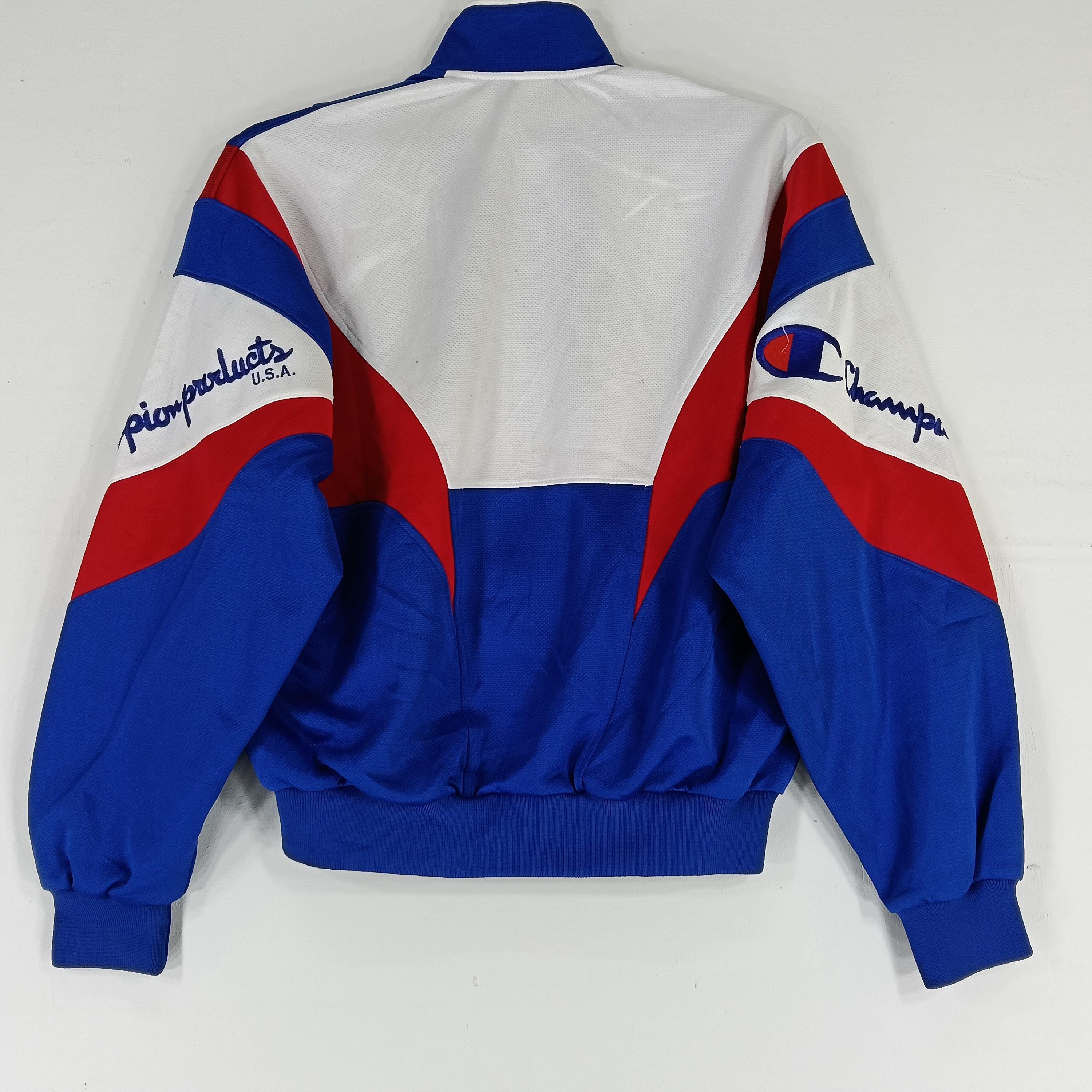 Vintage 90's Champion Blue Multicolor Medium Track Top Jacket