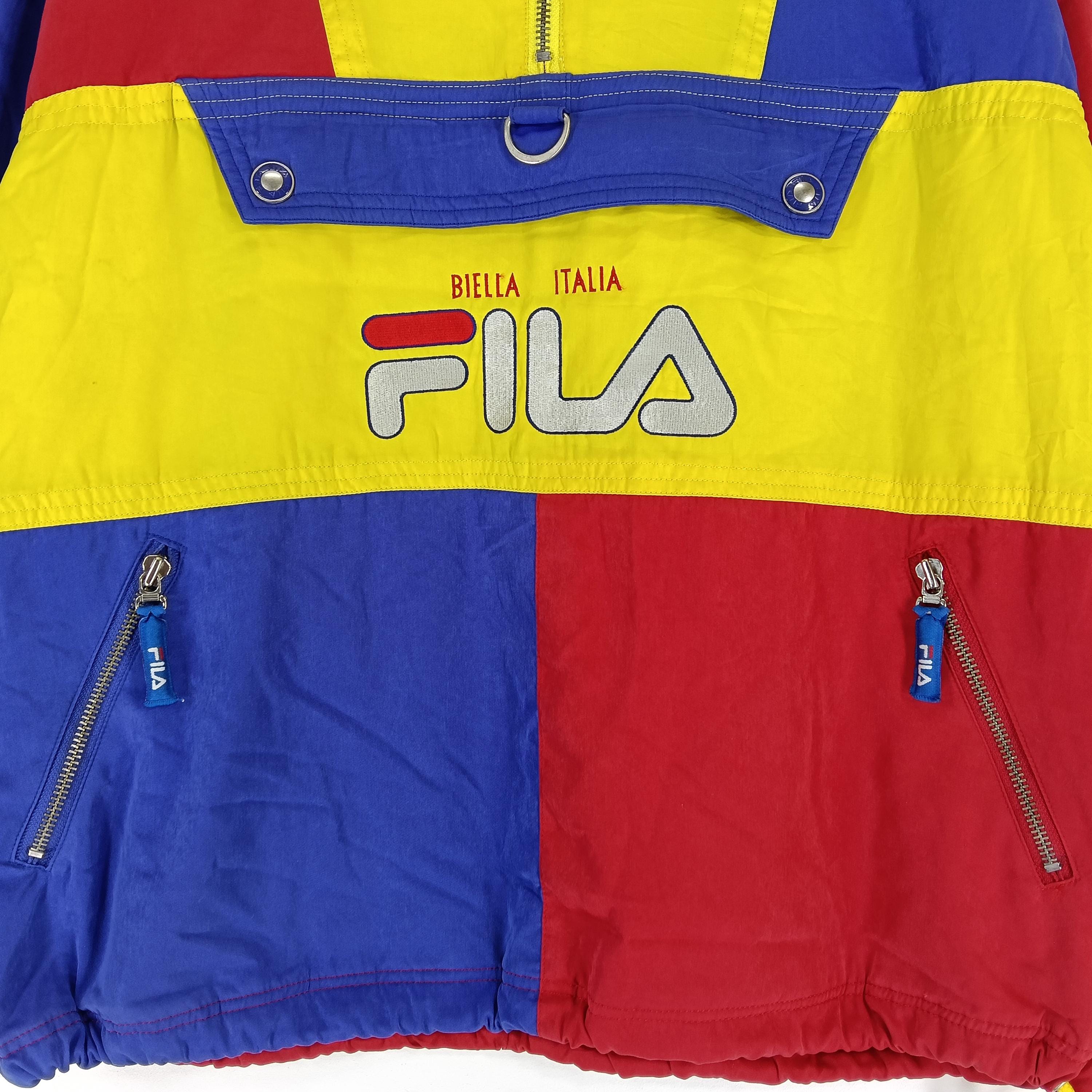 Vintage 90's Fila Biella Italia Multicolor Large Windbreaker Fila