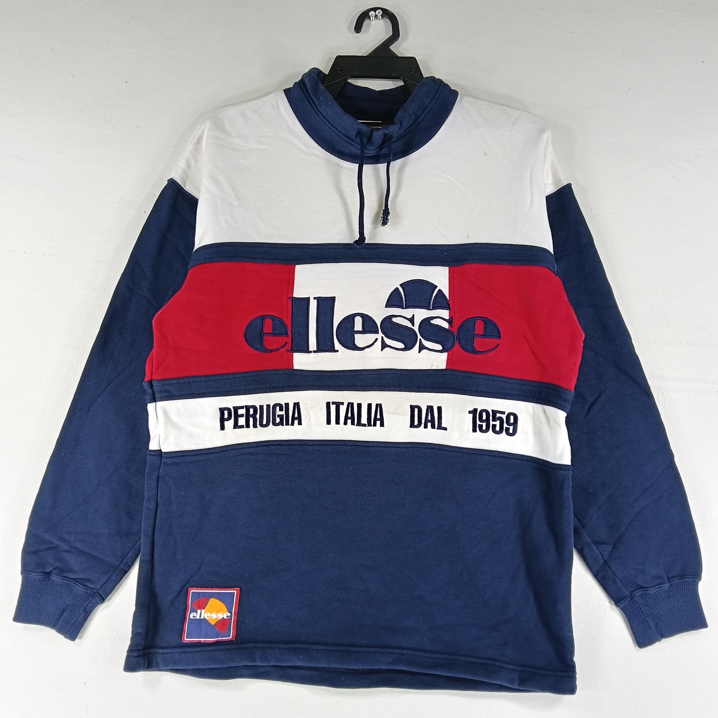 Vintage 90's Ellesse Perugia Italia Multicolor Medium Sweatshirt