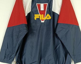 Danii18 様　80s vintage FILA ITALY つなぎ　レトロ Vintage 90's Fila Biella Italia Navy Blue Red Anorak Large