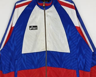 Vintage 90's Asics Football Gear Track Top Multicolor Xlarge