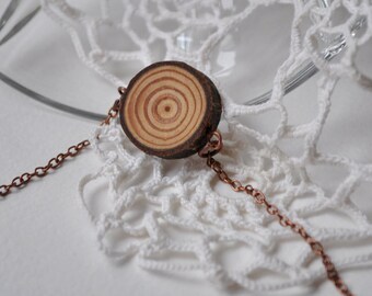 wood necklace • larch wood pendant • wooden necklace