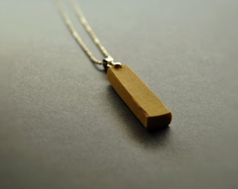 handmade wooden necklace • Birch Wood Pendant • geometric Wooden Triangle • wood necklace